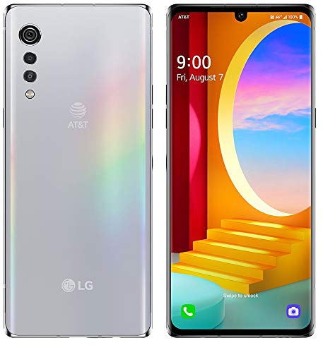 LG Velvet 5G (128GB, 6GB RAM) 6.8 OLED, Snapdragon 765, fotocamera 48MP 4K, US 5G/4G LTE AT&T sbloccato (Cricket, Latino/NON per T-Mobile) LM-G900UM (pacchetto SD da 64 GB, Aurora Silver)