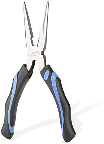 URASISTO 15,2 cm lange Spitzzange mit Seitenschneider und robuster Nickel-Chrom-Stahlkonstruktion