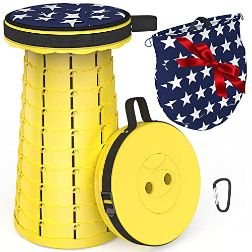 ALEVMOOM Tragbarer Klapphocker,Camping Hocker Teleskophocker,Klappbarer Hocker,Mini Leichte Campinghocker für Outdoor Camping Angeln BBQ Drinnen Küche,Belastung 440lbs
