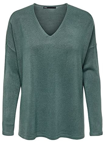 ONLY Onlamalia L/S V-Cuello CC Knt Suéter, Bálsamo Verde, M para Mujer