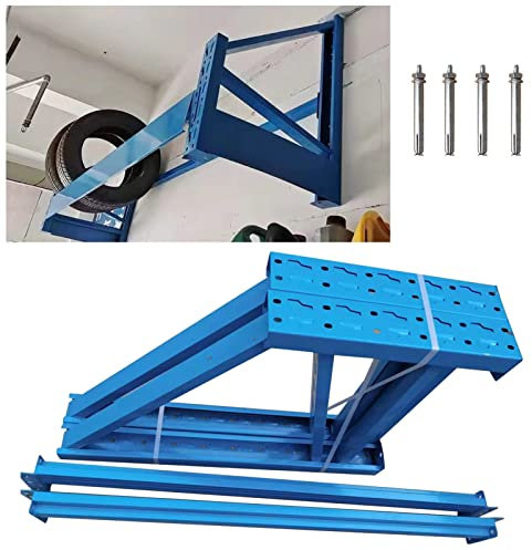 ZIMGOD Reifenregal Reifenregal zur Wandmontage, Multi-Reifenlagerregal/Garagenregalregal, Home/Garage Wand Reifenständer mit Hardware, Mehrfarbig Optional (Color : Blue)
