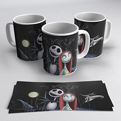 newseny Taza Jack Skellington Pesadilla antes de Navidad (Colección taza regalo Navidad) (Jack Skellington con Sally y Zero)
