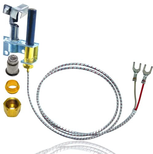 MCAMPAS Thermopile, brûleur pilote avec orifice pilote de gaz naturel et propane pour friteuse AA et camion traiteur 750 mv