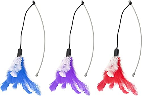 DOEL Replacement Feather Wand Cat Toys for Indoor Cat Feather Toys,Automatic Pet Exercise Toys,Electric Tumbler Cat Toys for Play Cats/Kitten with Feather