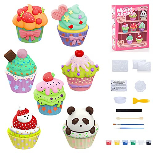 ISAKEN Chalk Painting Set for Kids, 3d Dinosaur Painting Set Colorful Princess Dessert Craft Painting Set Space Toy Painting Craft Gifts for Kids Boys Girls