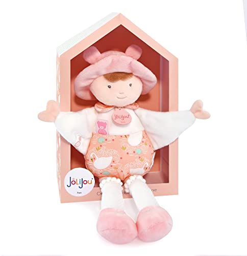 Jolijou - Les Petits Guilis – Schmusetuch pfirsichfarben – Rosa – 30 cm – Geschenk zur Geburt – schöne Geschenkbox – JJ6047