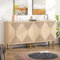 Tribesigns Moderner Aufbewahrungsschrank, freistehender Bodenschrank, klassisches Sideboard, Holz-Buffetschrank mit Türen, großer Mehrzweckschrank, für Wohnzimmer, Esszimmer (Natur 2pcs)