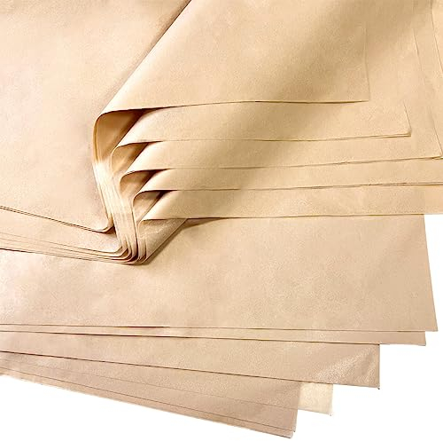 125 Blatt Kraft Seidenpapier,50 x 76 cmTissue Papier Bulk Basteln Papier Braun Packseide Geschenkpapier für Geburtstagsfeier Urlaub Hochzeit Handwerk Dekor