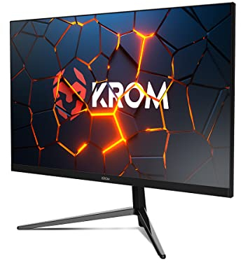 KROM KERTZ - Monitor Gaming 24 LED RGB 200HZ, 1ms tiempo respuesta, FullHD (1920X1080px), HDR, AMD Freesync & NVIDIA G-Sync, Sistema VESA 75X75, Low Blue Light/Flicker Free, HDMI, Display port, Negro