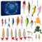 Adventskalender Angeln 2023, 24 Stück Angelgerät Weihnachtskalender Angeln Köder Set, Angler Adventskalender, Fischerkalender, 24 Tage Countdown Fischköder Weihnachtskalender Für Angelliebhaber (A)