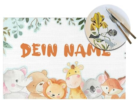 LLLGSH Personalisierte Tischsets - Tischset Kinder mit Name - Personalisierbares Tischset Bedrucken - Geschenk zum Geburtstag, Weihnachten - rutschfeste & abwischbare Unterlage, 45x30 cm