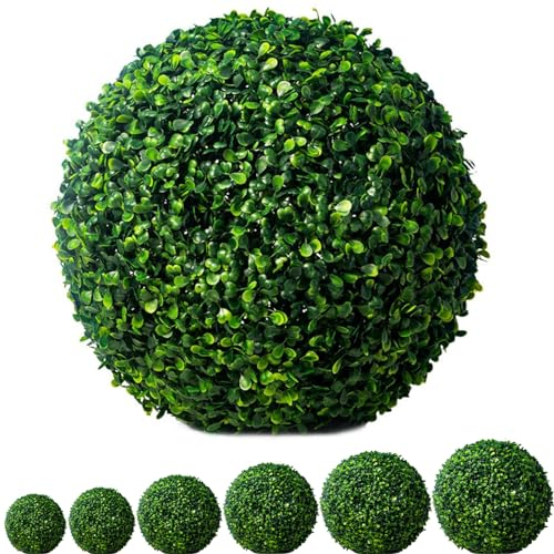 MHUQIA Künstliche Buchsbaumkugel 20cm, Kugel grün künstlicher Buchsbaum Buxus Buchs-Baum Kugel Buchsbaum ​Buxus künstliche Buchsbaumkugel runde Dekopflanze