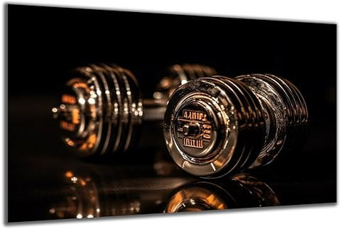 DARO Design - Wand-Bild auf 6mm HDF 40x30 cm Hanteln Retro Vintage - Wand-Deko Bilder Geschenk