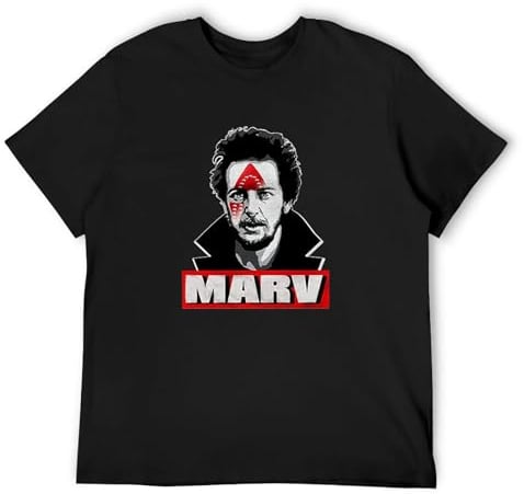 Home Alone Marv Iron Hit Booby Trap T-Shirt Graphic Top Printed Tee Mens Shirt M Black