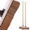 10” Soft Broom Natural Coco Bristles Cleaning Broom with Wooden Handle Durable Support Bracket Sweeping Brush Indoor for Cleaning Wooden Floor, Patios, Garage, Decking (Soft Coco Broom Pack of 2)