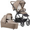 Gesslein Kinderwagen FX4 Swing mit Babywanne Panorama Lyx (Kinderwagen 3 in 1 mit Liege- und Sitzoption, inkl. Sportwagenaufsatz, individuell einstellbar, hoher Komfort, geringes Packmaß), Beige