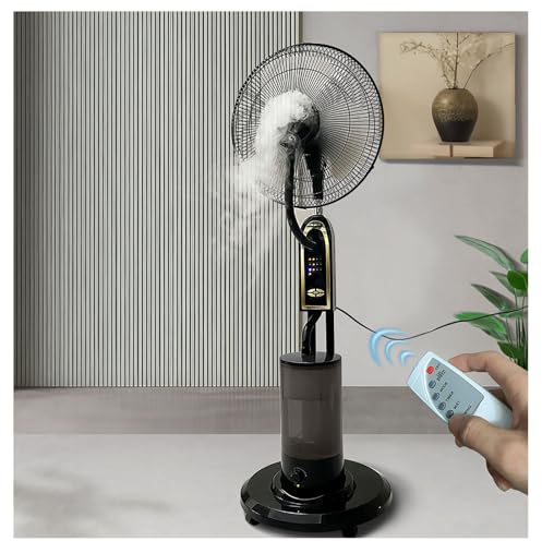 HSPLXYT Ventilador nebulizador de exterior, ventilador oscilante de pedestal, ventilador de suelo, ventilador pulverizador con 3 velocidades de enfriamiento