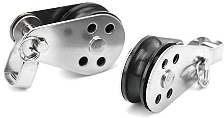 Set of 2 Bearing Pulleys - Stainless Steel Rotatable Marine Pulleys for Small Lifting, Sailboat, Yacht Flagpole, Sailing Pulley, Boat Rigging Accessories