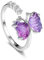 CrystalTears Silber Ringe Frauen Verstellbar offen Flourit Schmetterling Ring Reiki Healing Kristalle Amullet spirituelle Geschenke