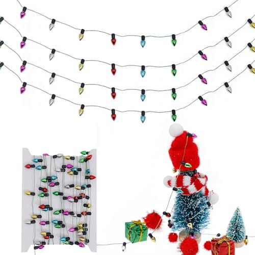 showll Miniatur-Wichtel-Lichterkette für Puppenhaus-Zubehör – Ideal für Weihnachtsdeko, Wichteltüren, Mini-Weihnachtsbäume, Puppenhaus-Möbel und Kinder-Geschenke Puppenhaus Zubehör Weihnachten