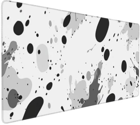 Tapis de Souris Noir à pois XXL Large 600x300x3mm, Tapis de Souris Imperméable, Tapis de Souris Tapis de Bureau avec Base Anti-Dérapage Multifonctionnel et Etendu, pour Gamer Personnel de Bureau k-119