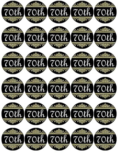 Vorgeschnittene Cupcake-Topper zum 70. Geburtstag, vorgeschnitten, Premium-Oblatenpapier, Feen-Kuchenaufsätze, Geburtstag, Feier, Kuchen, Dekorationen, Party, kein Zuschneiden erforderlich