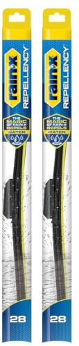 Rain-X 810366 Repellency Scheibenwischerblätter, 71,1 cm wasserabweisende Scheibenwischer, für jedes Wetter, streifenfrei für verbesserte Sicht, mit wasserabweisender Formel (2er-Pack)