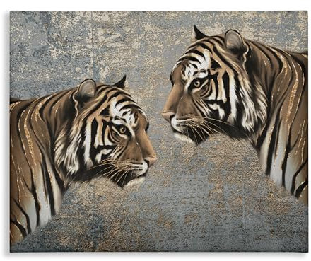 Stupell Industries Svetlana Aleynikova, verspiegelter Tiger, Duo, Leinwand, Wandbild, 30 x 24 cm