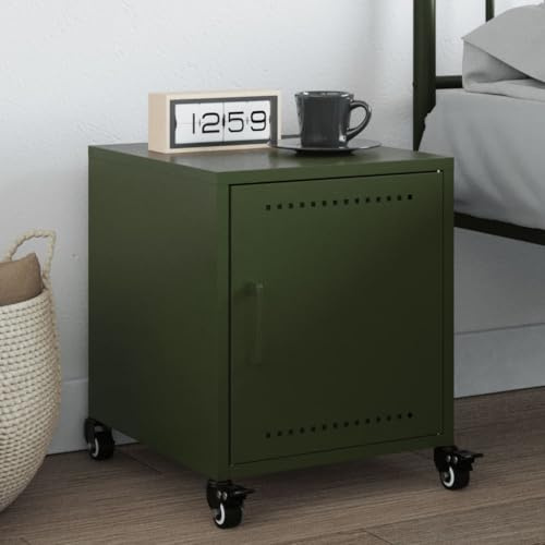 BOWEKAM Home & Garden-Bedside Cabinet Olive Green 36x39x43.5 cm Steel-Möbel Wahl