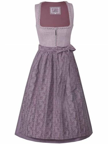 Marjo Dirndl Penzing 65cm Länge | Schlichtes Mididirndl mit Leinen | Damen