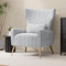Hawthyhome Relaxsessel/Einzelsofa/Fernsehsessel/Ohrensessel mit Kopfkissen und Gold Metallfüßen aus Samt bis 130kg Schlafzimmer Wohnzimmer Gray