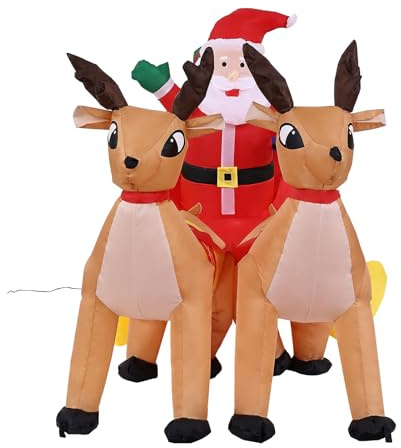 Haltbarer aufblasbarer Weihnachtsschmuck für drinnen und draußen für den Garten IP44 Beleuchtet Material Befestigung Außen-Weihnachtsdekoration 2,1 m (B) Rolle 220 x 110 x 130 cm