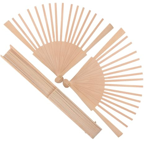 COHEALI 3pcs Handmade Wooden Fan Frame Unfinished Craft Fan Material Foldable Design for Wedding and Birthday Decorations Option