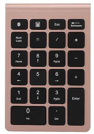 Glomora Clavier numérique sans Fil à 22 Touches, pavé numérique Bluetooth 5.0 pour Ordinateur de Bureau, Clavier Portable Ultra Fin (Or Rose)