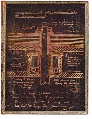 Tesla, Sketch of a Turbine Unlined Softcover Flexi Journal (Embellished Manuscripts Collection)