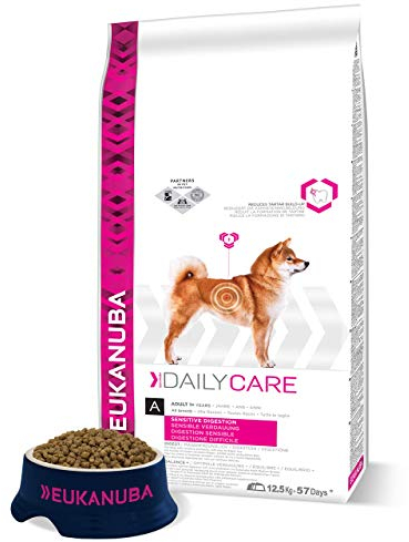 Eukanuba Daily Care Sensitive Digestion Hundefutter - Trockenfutter für Hunde mit sensibler Verdauung, Magenfreundlich mit leicht verdaulichem Reis, 12,5 kg