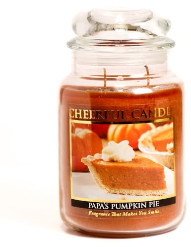 A Cheerful Giver Pumpkin Pie Jar Candle, Ounce Papa's-Vela en Tarro de Pastel de Calabaza, 24 onzas, Naranja, 24oz