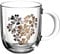 Leonardo Emozione Geschenk Tasse Blumenherz, 1 Stück, spülmaschinengeeignete Glas-Tasse, Tee-Tasse mit goldenem Herz Motiv, 400 ml, 046448