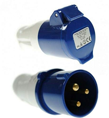 GENUINE 16A 230V 3PIN IN-LINE CARAVAN PLUG & SOCKET FOR MAINS MP372 MP373B MAYPOLE
