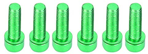 VGEBY Bike Bracket Bolt, 6Pcs M5x25mm Lightweight Titanium Alloy Bicycle Bottle Bracket Storage Rack Bolt Bike Allen Hex Tapered Bolts Screws for Mountain Road Bike Bicycle (green)