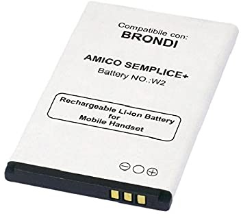 Move Batteria SPECIFICA per BRONDI Amico Semplice+ Liion 3.7V 950 mAh Sostiuisce Perfettamente: [Battery No.:W2] ATTENZIONE: Controllare Che Il CODICE Prodotto COINCIDA con Quello dell