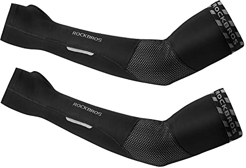 ROCKBROS Ärmlinge Unisex Arm Sleeves Rutschfest Armwärmer UV Sonnenschutz Winddicht Warm für Radsport Wandern Laufen Outdoor S-3XL