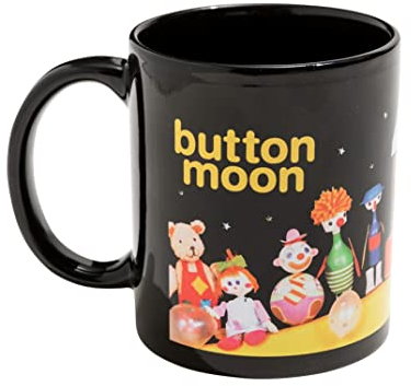 TruffleShuffle Button Moon Space Scene Mug, Black/Charcoal