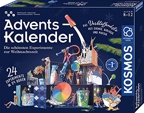 Kosmos 661007 Adventskalender - Die schönsten Experimente zur Weihnachtszeit, leicht verständlich, in 5 Min. durchzuführen,für Kinder ab 8-12 Jahre, Spielzeug-Adventskalender, Science Adventskalender