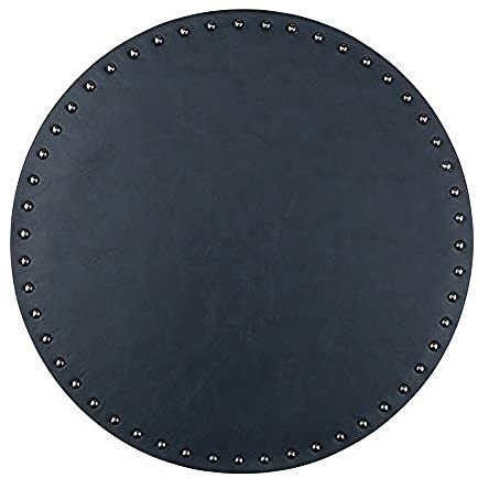 TSTSM Tovagliette in Pelle, Cuscinetti termoisolanti, sottopiatti Rotondi, tovagliette Occidentali di Lusso Nordico Leggero-Black
