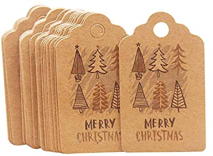 Tags Baumschmuck Papier Weihnachtsanhänger Weihnachten Bemalte Tags Karten Wandaufkleber Fernbedienungshalter Wand Selbstklebend (Khaki, One Size)