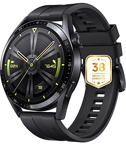 HUAWEI Watch GT 3 46mm Smartwatch, Reloj Deportivo, Reloj con monitorización SpO2, Reloj con Pantalla Grande, Reloj Entrenamiento, Reloj Inteligente, Negro+38 Meses de garantía