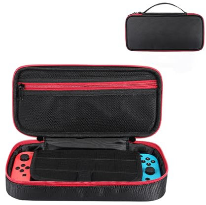 HYGMOCC Custodia per Nintendo Switch/Switch OLED, con 10 Cartucce Giochi Protettive Pieghevole Soft Durable Travel Custodia, per Switch Console & Accessori, (Nero) (Nero)