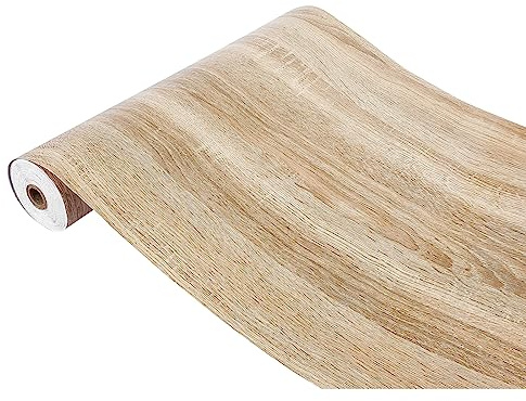 Lámina Autoadhesiva para Muebles 90x490 cm - Roble Sonoma Claro | Papel Decorativo con Efecto Madera para Cocina, Armarios y Mesa, Vinilo Adhesivo Termoformable, Impermeable, Lavable