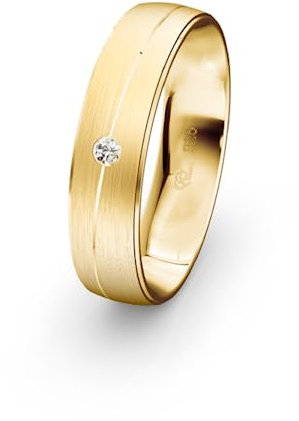 JC Trauringe 925 Sterling Silber vergoldet Einzelring Ehering I Wedding Rings | Verlobungs-ring | Partnerring günstig mit Gravur in edler Schatulle 1 Hochzeitsring Damenring mit Stein P902-DR
